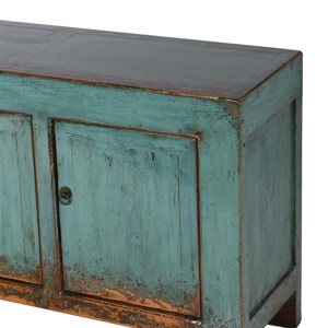 Eclectic Turquoise Four Door Sideboard